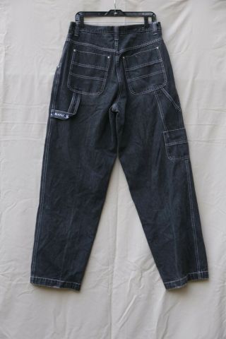 Vintage 90s Karl Kani Baggy Carpenter Jeans Black Denim 32x32 Hip Hop Hammer