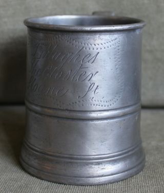 Antique C1825 George Iv Pewter Pint London Pub The Gloster Sloane St