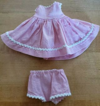 Vintage Madame Alexander - Kins Pink Gingham Check Dress W/ Bloomers