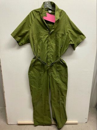 Vintage 1970s Sears Putter Suit Olive Jumpsuit Coveralls L Vintage A0055