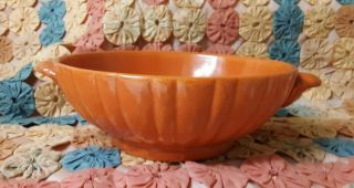 Vintage Stangl Tangerine Ribbed " Colonial " Pattern 2 - Lug Bowl (1926 - 1940)