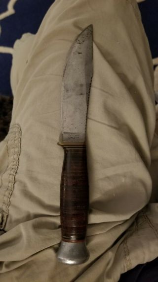 Vintage Sweden P Holmberg Eskilstuna Hunting Knife With Leather Handle