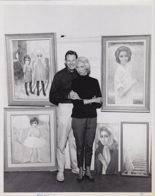 Walter & Margaret Keane Artists & Sad - Eyed Paintings Vintage 1960s Press Photo