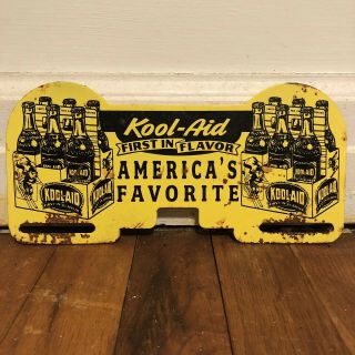 Vintage Kool - Aid America’s Favorite Metal License Plate Topper Sign