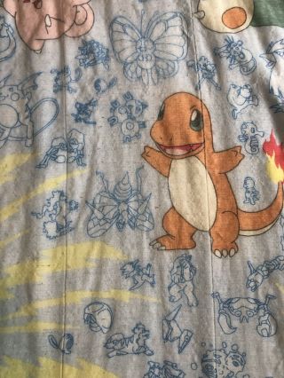 RARE VTG 90s Nintendo Pokemon Twin Comforter blanket bed quilt 2