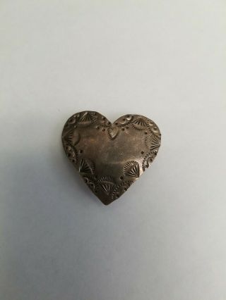 Vintage Joan Slifka Designs Sterling Silver Heart Pendant Pin Brooch