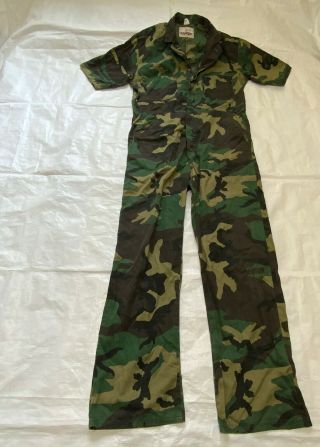 Ranger Vintage Camo Coveralls One Piece Jumpsuit Hunting Size Large Made In Usa