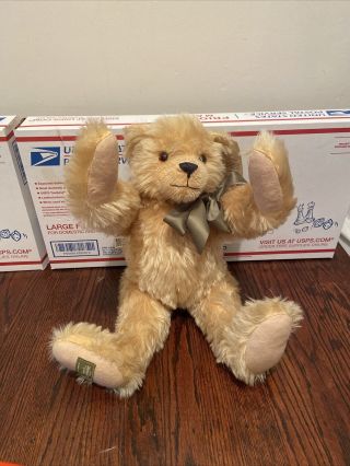 Merrythought Harrods Jointed Golden Mohair Teddy Bear 20 " Vtg W Tag