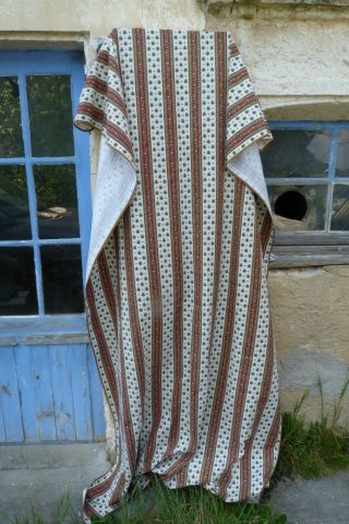 Vintage Old French Provence Floral Cotton Big Rectangular Tablecloth,  4 Napkins