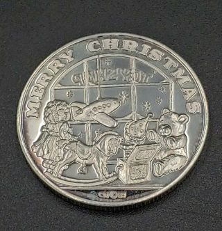 Vintage 1984 Merry Christmas Token One Troy Ounce Silver Toy Shop Coin