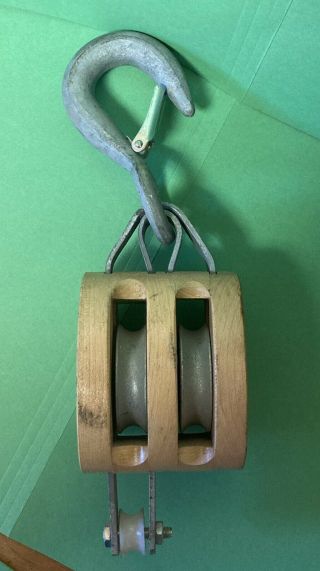Nos Campbell 3002af 4” Pulley,  1/2” Rope,  Block & Tackle,  Vintage,  Nautical