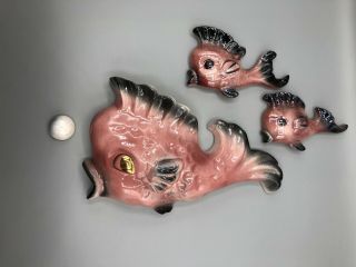 Vintage Ceramicraft Ceramic Wall Fish Set