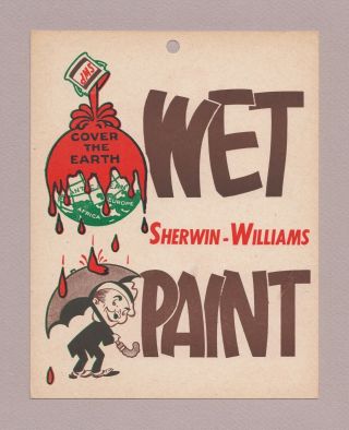 Vintage 1930s Canadian Sherwin - Williams Wet Paint Sign - Bilingual - Québec