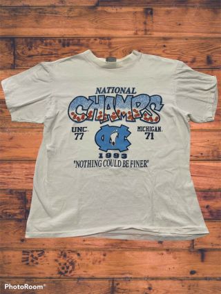 Vintage 1993 Unc Tar Heels National Champion T - Shirt Size L Ncaa Basketball Rare