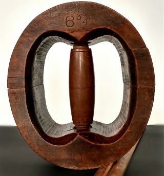 Antique Vtg Wood Hat Stretcher 6 3/4 Shape Form Wood Millinery Art Primitive