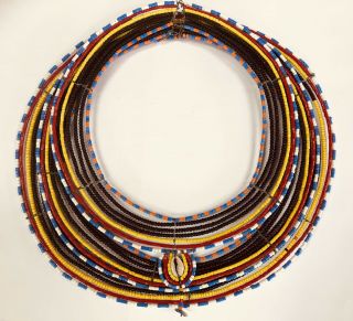 Authentic Vintage African Maasai Kenya Hand Made Beaded Necklace