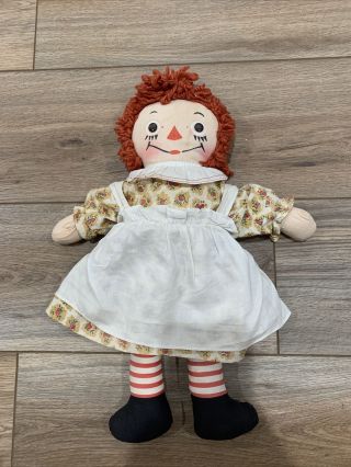 Vintage Raggedy Ann Doll I Love You Heart 16” Johnny Gruell 