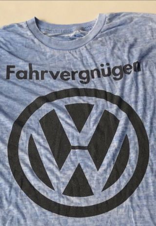 Vtg Volkswagen Fahrvergnugen Vw Bus Paper Thin Sheer Burnout T Shirt Men 