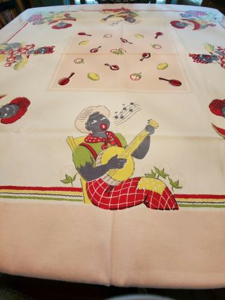 Vintage Black Americana - Eating Watermelon - Banjo Playing - Steaming Pie Tablecloth