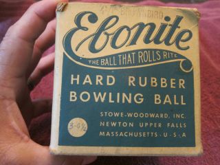 Vintage Duck Pin Bowling Ball Ebonite Rubber 4 - 3/4 " Brownbird
