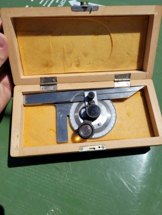 Vintage Vis 0°05 Indicating Micrometer In Case Made In Poland Tools Machinery