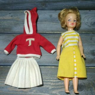 Vintage 1960s Ideal Toy Tammy Dolls Sister Pepper W Tammy Outfits,  Dress Is Rare