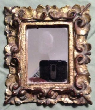 Vintage Small Ornate Italian Rococo Style Mirror Or Use As A Picture Frame Italy