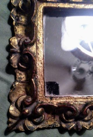 Vintage Small ornate Italian Rococo Style Mirror or use as a Picture Frame Italy 3