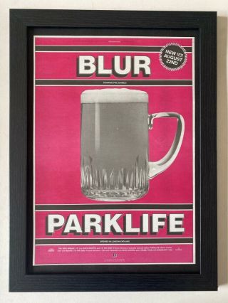 Blur Parklife - Framed Vintage 1994 Press Advert Poster