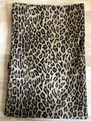 Vtg Ralph Lauren Aragon Twin Flat Sheet Leopard Animal Print Brown Cotton