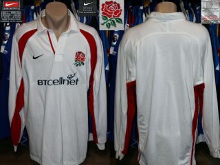 Vintage Rugby Union England Nike 2001/2002 Home Longsleeve Shirt Jersey Maillot