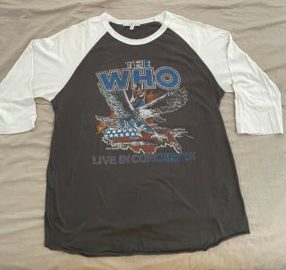 Junk Food Vintage The Who Concert Tour Size Xl Raglan T - Shirt Pre - Owned
