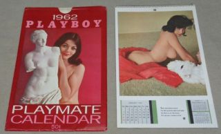 Vintage 1962 Playboy Playmate Calendar With Sleeve