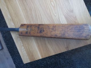 Vintage Len Hutton Signed Gradidge Cricket Bat,  Doncaster Northern Leather Stam
