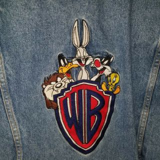 Vtg 90s Warner Bros Denim Jacket Sz.  L