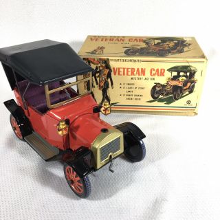 Vintage Nomura Tin Veterans Car Mystery Action Battery Operated