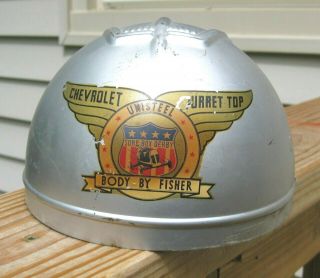 Vintage 1930s Soap Box Derby Helmet Turret Top Chevrolet Body By Fisher Unisteel
