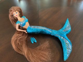 Vintage 1995 Mattel Jewel Hair Mermaid Midge Long Red Hair Shimmery Tail