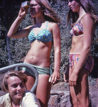 Vintage Stereo Realist Photo 3d Stereoscopic Slide Pinup Bikini Girls W Viewer