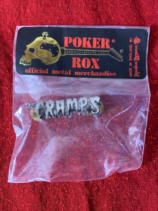 The Cramps Rock Punk Pin Badge Alchemy Poker Vintage 1980s