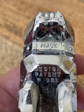 vintage mack truck hood ornament chrome bulldog pat.  87931 3