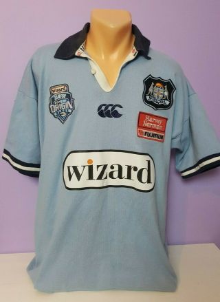 South Wales Blues State Of Origin 2002 - 2003 Canterbury Rugby Shirt Vintage