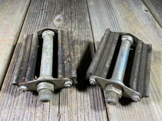 Vintage Antique Bike Bicycle Pedals Union Pedals 9/16 Water Damage Germany