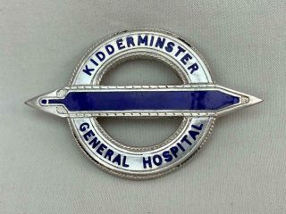 Vintage Sterling Silver & Enamel Kidderminster General Hospital Nurses Badge.