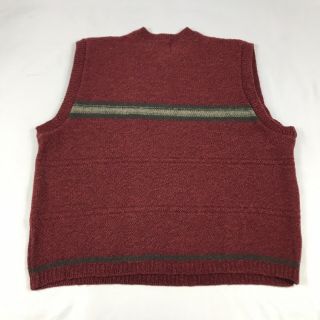 Vintage Woolrich Sweater Vest Mens XL Made in USA Wool Blend Red Green Striped 2