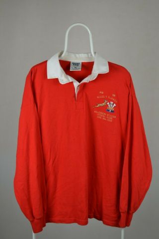 Wales V South Africa 1999 Long Sleeve Rugby Shirt Vintage Cymru Xl Front Row