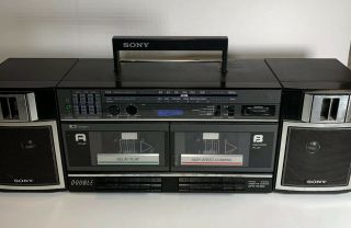 Vintage Sony Cfs - W360 Dual Cassette Tape Deck Ghetto Blaster Boom Box Stereo