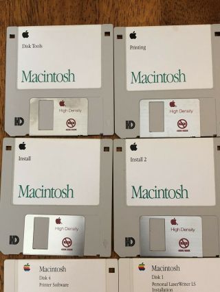 Vintage Apple Macintosh System Mixed Install Software Disk 3.  5 Floppy 7.  1 6.  07 8 2