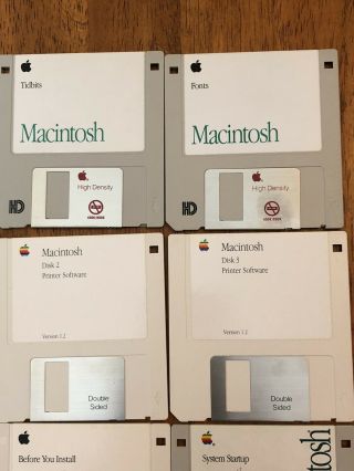 Vintage Apple Macintosh System Mixed Install Software Disk 3.  5 Floppy 7.  1 6.  07 8 3