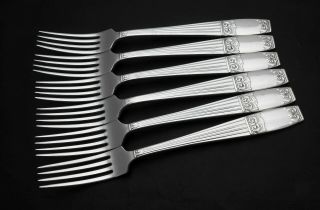 Elkington Westminster Pattern Set Of 6 Side / Dessert Forks - 1951 Vintage